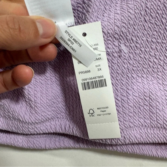 New J Crew BE715 One Shoulder Textured Bikini Top Purple - Picture 5 of 5